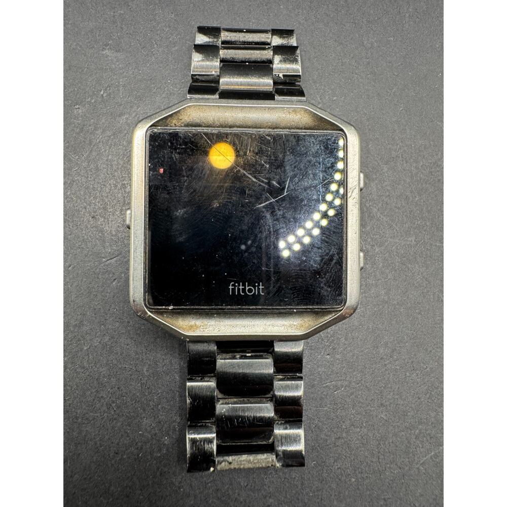 Fitbit Blaze Smart Fitness Watch Activity Tracker Black Silver Gunmetal Strap